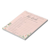 Bloc-note Budget Game How Well Do You Know The Bride Notepad (Tourné)