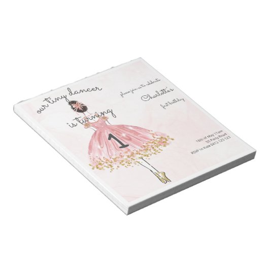 Bloc-note BUDGET Petite danseuse Ballet Rose Invitation (Incliné)