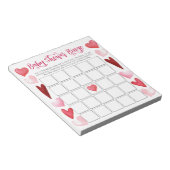 Bloc-note Budget Pink Hearts Baby shower Jeu de Bingo (Incliné)