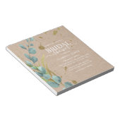 Bloc-note BUDGET Russe Eucalyptus Kraft Fête des mariées (Incliné)