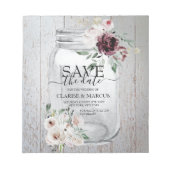 Bloc-note BUDGET Rustic Mason Jar Enregistrer La Date Invita (Devant)