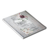 Bloc-note BUDGET Rustic Mason Jar Invitation à la douche nup (Incliné)