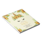 Bloc-note BUDGET Tournesol Floral Unicorne jaune Invitation (Incliné)