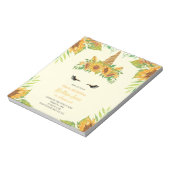 Bloc-note BUDGET Tournesol Floral Unicorne jaune Invitation (Tourné)