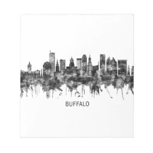Bloc-note Buffalo New York Skyline BW