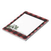 Bloc-note Buffle de rennes Plaid personnalisé | Rouge Noir (Tourné)