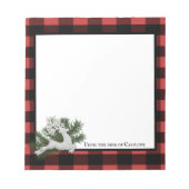 Bloc-note Buffle de rennes Plaid personnalisé | Rouge Noir (Devant)
