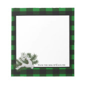 Bloc-note Buffle de rennes Plaid personnalisé | Vert noir (Devant)