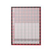 Bloc-note Buffle noir rouge Plaid Menu Plan personnalisé (Tourné)