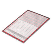 Bloc-note Buffle noir rouge Plaid Menu Plan personnalisé (Incliné)