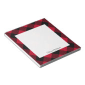 Bloc-note Buffle rouge et noir, Motif Plaid (Incliné)