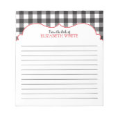 Bloc-note Buffle rouge noir blanc personnalisé plaqué (Devant)