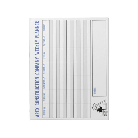 Bloc-note Builder Weekly Planner avec titre pour personnalis (Tourné)