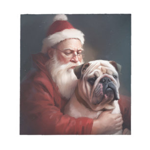 Bloc-note Bulldog avec Noël Festif du Père Noël