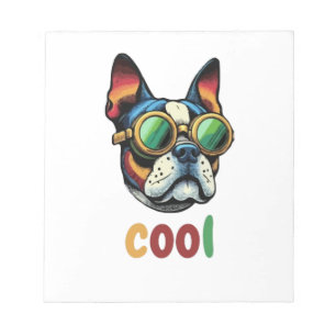 Bloc-note Bulldog Pop Art avec lunettes