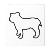 Bloc-note Bulldog Silhouette Blanche (Devant)