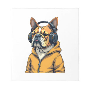Bloc-note Bulldog Vintage avec Casque Audio et Capuche Musiq