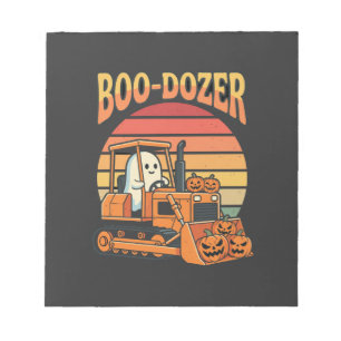 Bloc-note Bulldozer fantôme de Halloween Boo-Dozer Citrouill