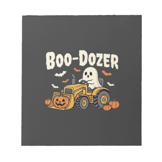 Bloc-note Bulldozer fantôme de Halloween Boo-Dozer Design_1 (Devant)