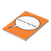 Bloc-note bulle de discours personnalisable (Tourné)