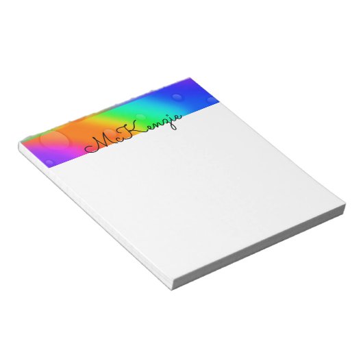Bloc-note "Bulles arc-en-ciel" (Incliné)