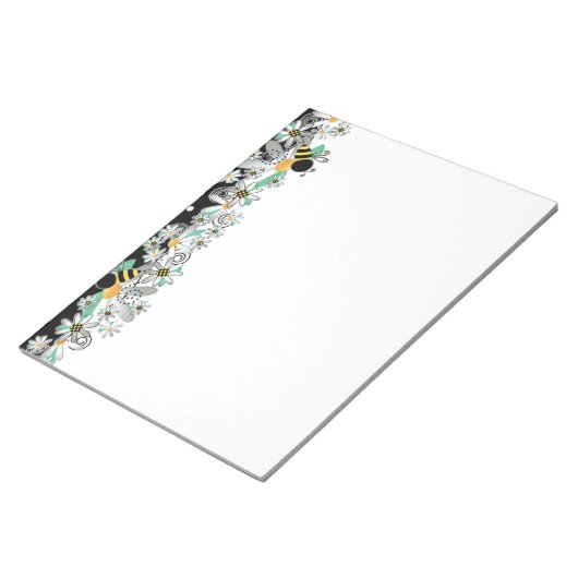 Bloc-note Bumble Bees Blancs et Pois noirs (Incliné)