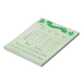 Bloc-note Bunco Lucky Roll Score Pad Marche Saint Patricks (Tourné)