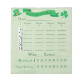 Bloc-note Bunco Lucky Roll Score Pad Marche Saint Patricks (Devant)