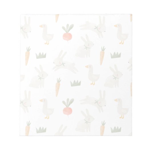Bloc-note Bunnies & Canards sur le Motif de ferme (Devant)