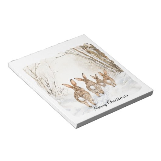Bloc-note Bunny Rabbits Woods Christmas (Incliné)