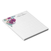 Bloc-note Bureau d'aquarelle moderne Burgundy rose rose (Incliné)