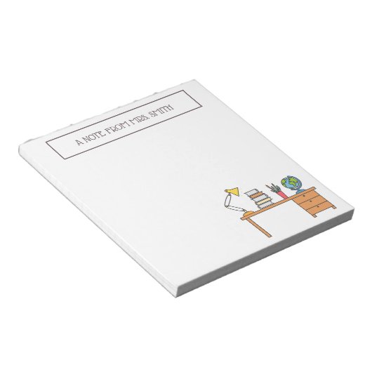 Bloc-note Bureau de classe de l'enseignant Note de l'enseign (Incliné)