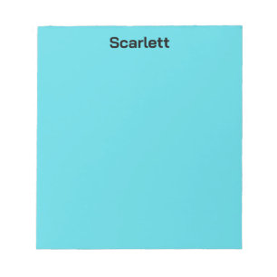 Bloc-note Bureau de nom personnalisé couleur sarcelle pastel