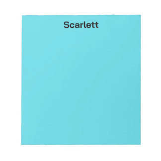 Bloc-note Bureau de nom personnalisé couleur sarcelle pastel
