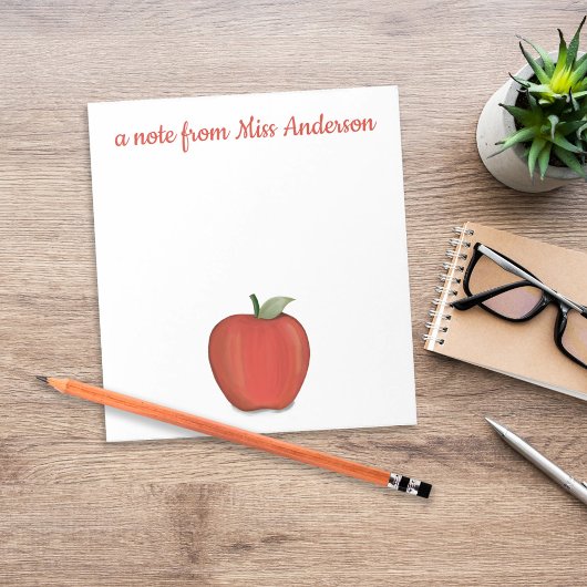 Bloc-note Bureau de professeur personnalisé avec pomme pour 