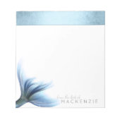 Bloc-note Bureau Mermaid Glitz | Princess Blue Tail et nom (Devant)
