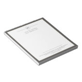 Bloc-note Bureau moderne gris foncé blanc monogramme avocat (Incliné)