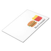 Bloc-note Burger et frites mignons, Meilleurs amis (Incliné)
