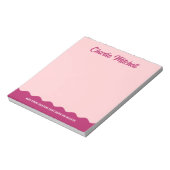 Bloc-note Burgundy rose texte rétro bordure ondulée nom pers (Tourné)