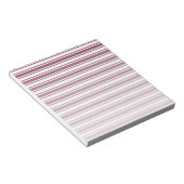 Bloc-note Burgundy rouge et blanc bonbons rayures (Incliné)