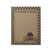 Bloc-note Burgundy Saltbox & Tournesols Note personnalisée (Tourné)