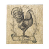 Bloc-note Burlap vintage de poulet (Devant)