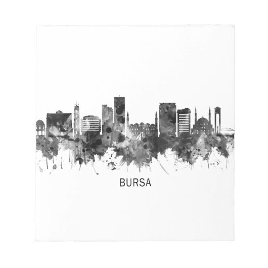 Bloc-note Bursa Turquie Skyline BW (Devant)