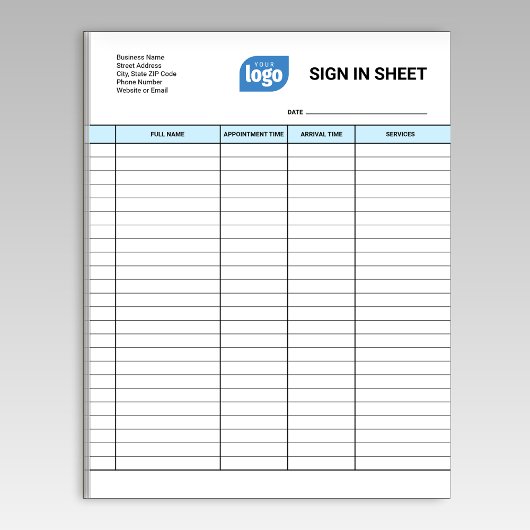 Bloc-note Business Client Sign In Sheet Template Notepad