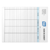 Bloc-note Business Client Sign In Sheet Template Notepad (Devant)