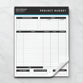 Bloc-note Business Project Budget Template Sheets Notepad