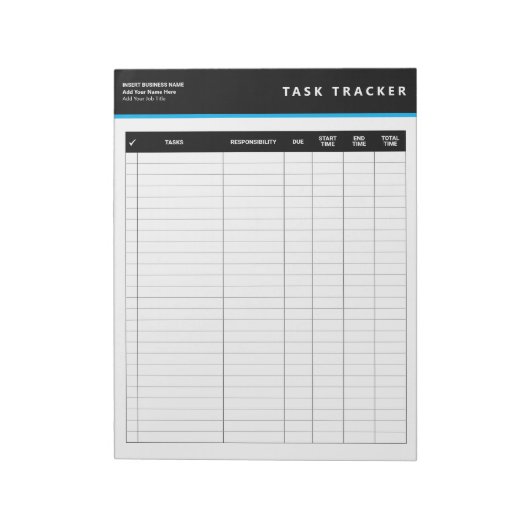 Bloc-note Business Project Management Task Tracker Notepad (Tourné)