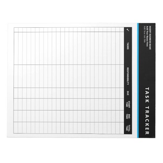 Bloc-note Business Project Management Task Tracker Notepad (Devant)