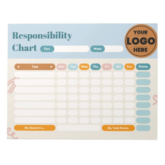 Bloc-note Business Responsibility Chores Chart Logo Checklis (Devant)