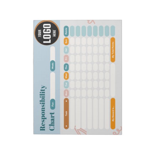 Bloc-note Business Responsibility Chores Chart Logo Checklis (Tourné)
